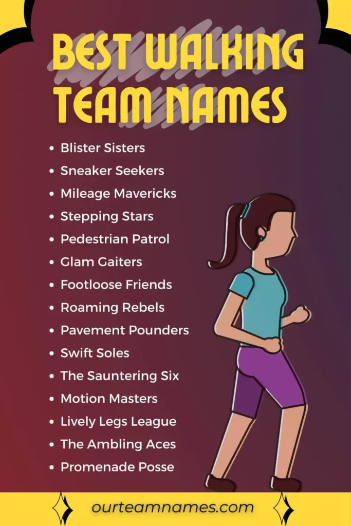 Discover 265+ cool, catchy walking team names perfect for any group challenge. Visit ourteamnames.com for inspiration! #WalkingTeam #TeamNames #CreativeWalking #FunWalks #UniqueTeams