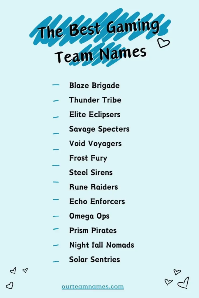 390+ The Best Gaming Names for Team in 2024