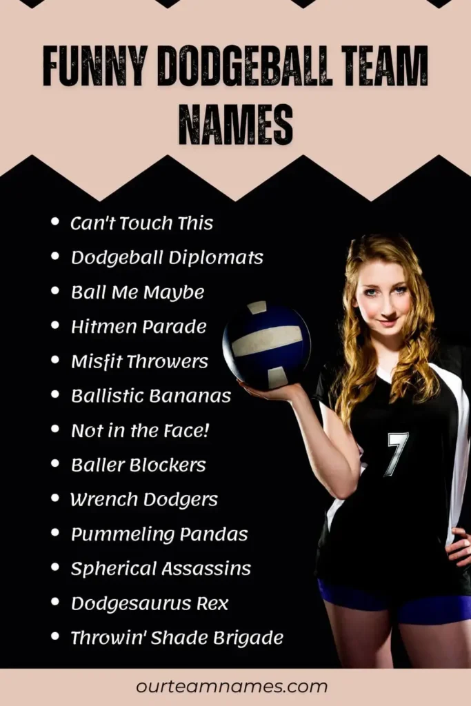 explore dodgeball team names: from good to awesome, unique, cute, and movie-inspired, to Christmas, dirty, and cool & catchy at ourteamnames.com #Dodgeball #TeamNames #Unique #Cute #CoolCatchy