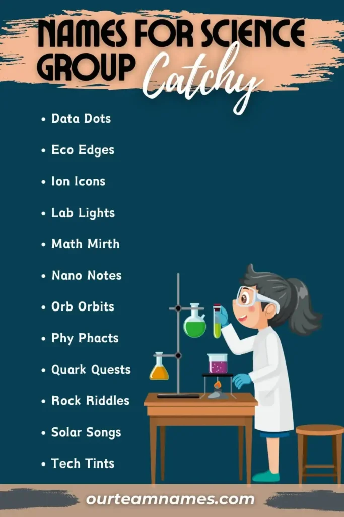 Explore science group names ideas for your team and clubs: cool, funny, creative, amazing, unique, best, good at ourteamnames.com. Ignite curiosity and teamwork." #ScienceGroupNames #Cool #Funny #Creative #Unique