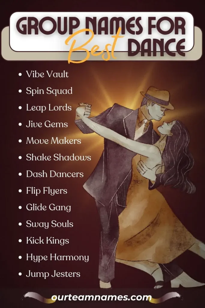 explore our unique & catchy dance group names showcase, featuring creative picks for hip hop, classical, indian, and funny teams. perfect for girls, couples, and competition squads. #DanceGroupNames #HipHop #ClassicalDance #IndianDance #FunnyNames at ourteamnames.com