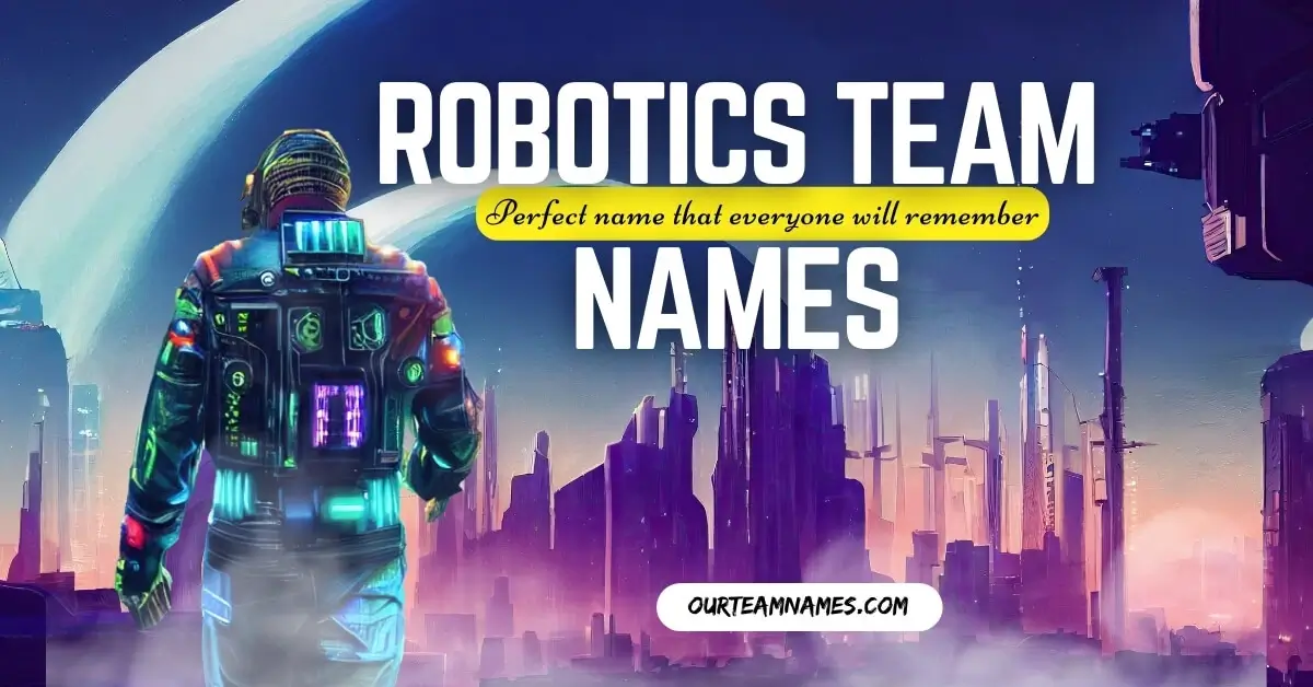 a futuristic robot standing beside a leaderboard displaying top robotics team names from ourteamnames.com, symbolizing innovation and competition. #Robotics #TeamNames #Innovation #Competition #OurTeamNames