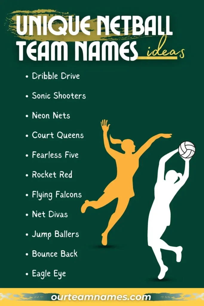 Stuck in a netball team name rut? Spark creativity with our unique, cool, funny, national, and green options! Find your perfect match with our netball team names generator. #NetballTeamNames #FunnyNetballNames #UniqueTeamNames #NetballTeamGenerator #ourteamnames