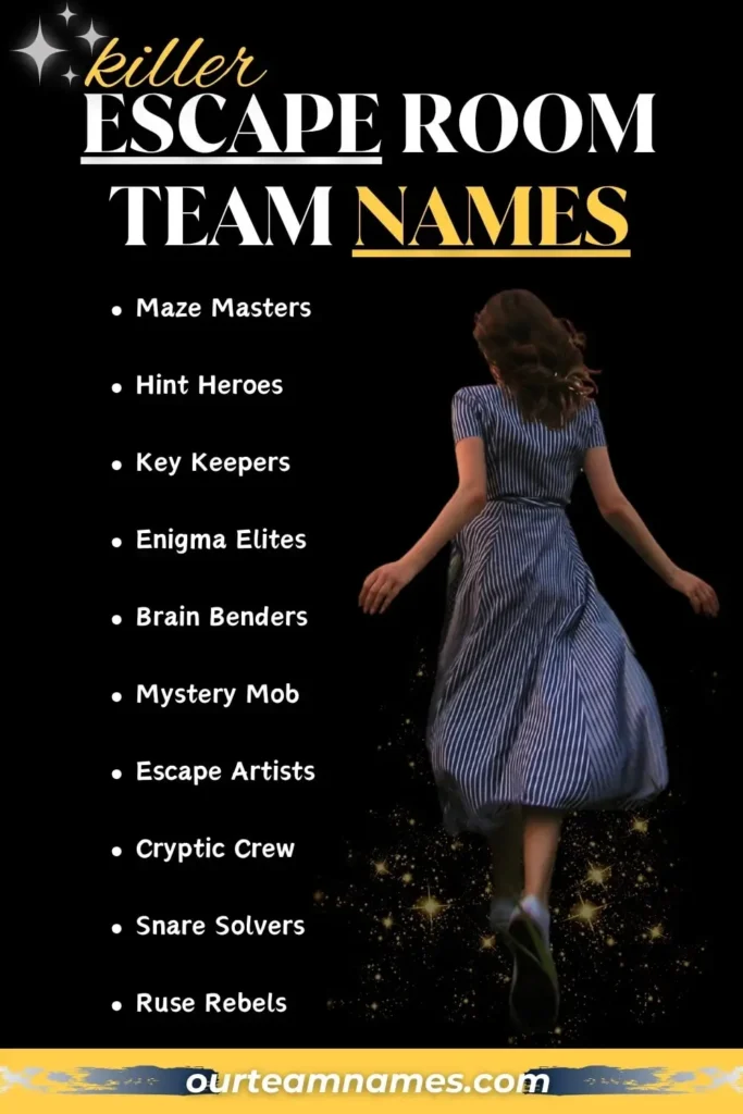 explore unique escape room team names at ourteamnames.com, perfect for any themed adventure. #TeamNames #EscapeRoom #PuzzleGames #GroupFun #OurTeamNames