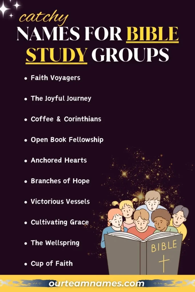 inspiring names for bible study groups at ourteamnames.com, perfect for any group dynamic. #BibleStudy #GroupNames #FaithGroups #ChristianYouth #CreativeNames