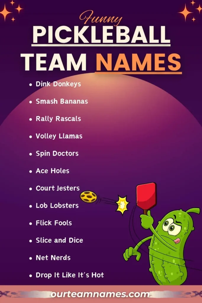 explore creative and funny pickleball team names ideas at ourteamnames.com #pickleball #teamnames #funny #unique #couples