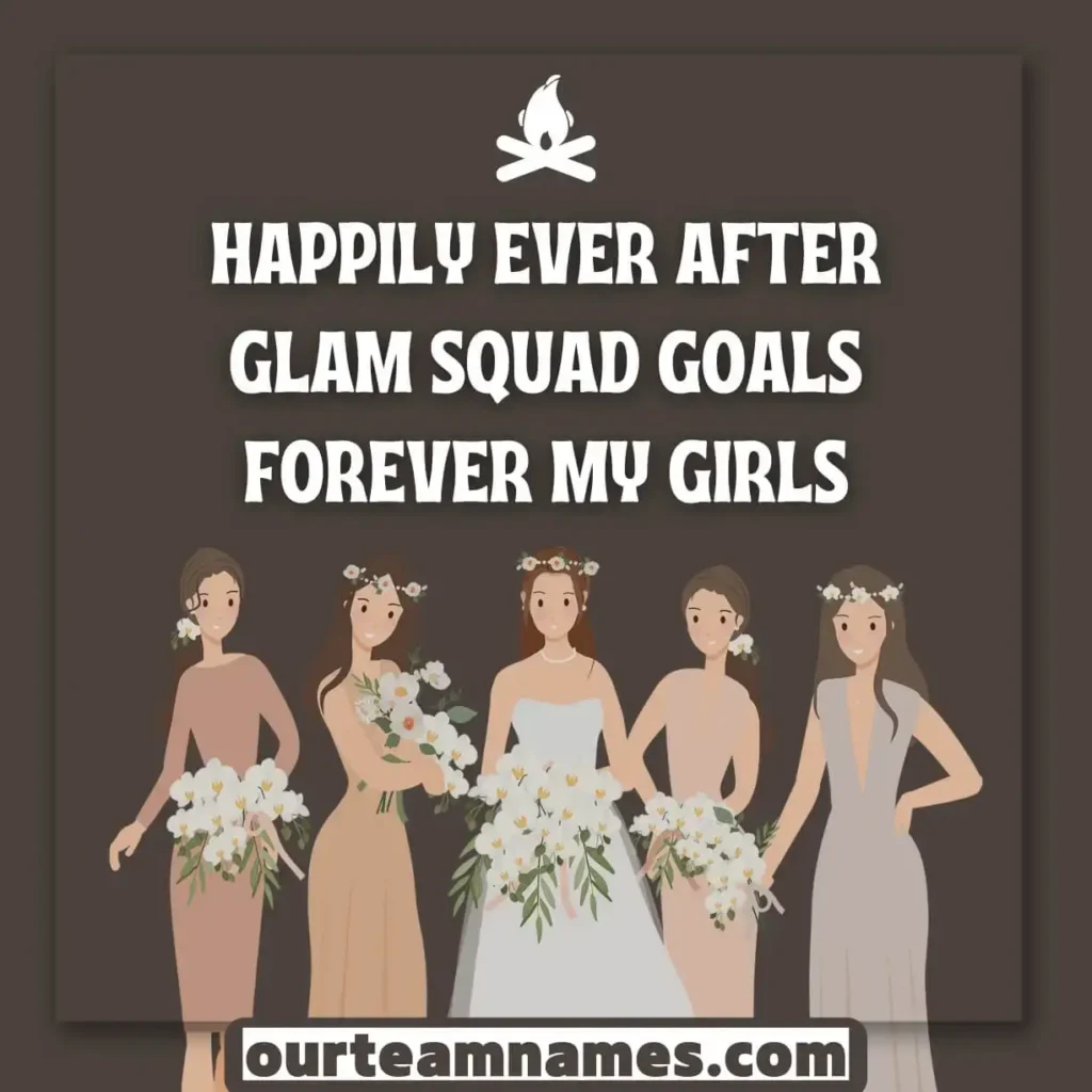 Get the best bridesmaid group chat names at ourteamnames.com for your bridal party. #Bridesmaids #GroupChatNames #WeddingPlanning #BridalParty #TeamBride